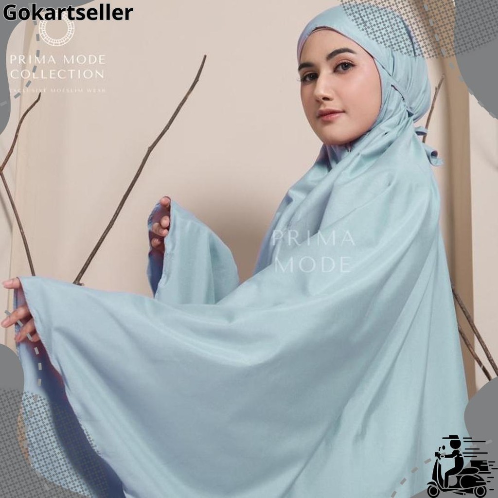 PRIMA MODE - Mukena Dewasa Travelling Polos Ameena 2in1 Resleting Katun Premium Top Seller