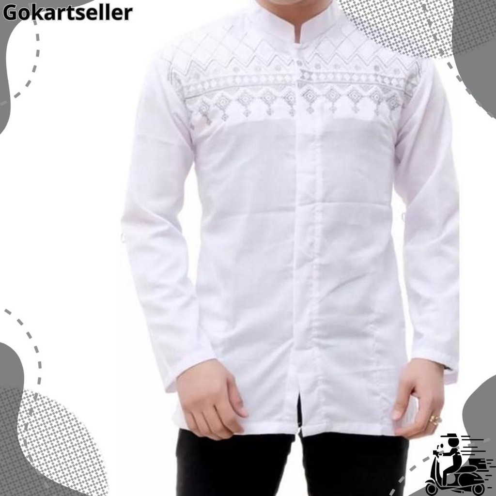 Baju Koko Putih Remaja/Dewasa Lengan Panjang Sale
