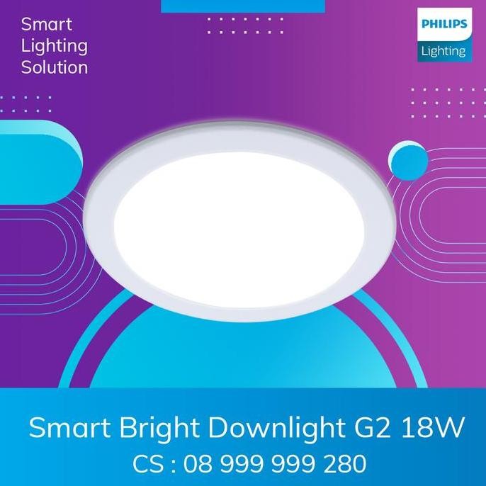 Lampu Plafon Downlight LED Philips 18 watt Cahaya Kuning 3000K