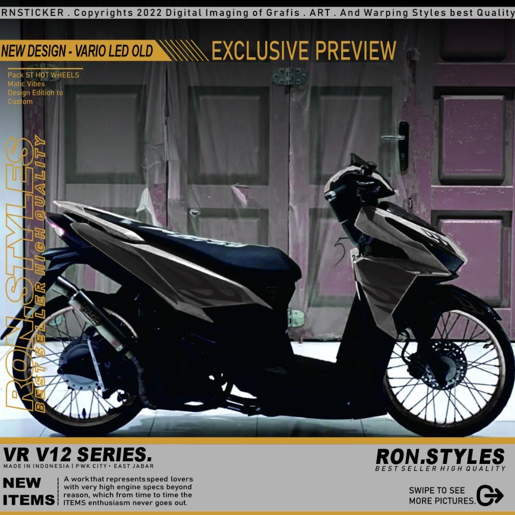 Fue-K5X20 V12 Cutting Sticker Striping Vario 125-150 Led New Design Api Hot Wheels Striping Vario Ap