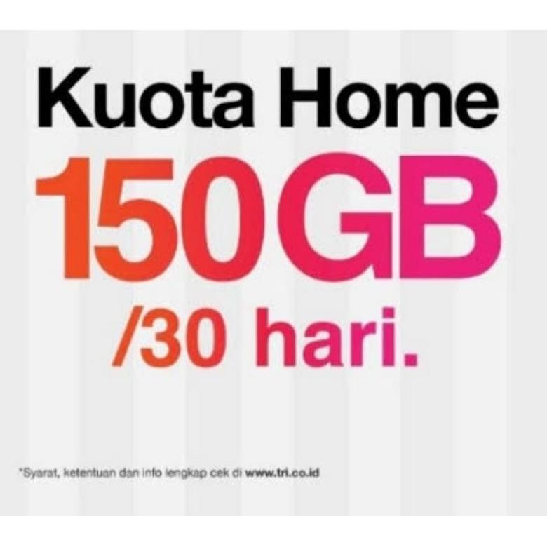 Kuota Data Tri Three Reguler  70Gb 100Gb 66Gb 60Gb 135Gb 130Gb 85Gb 117Gb 150Gb Home Jumbo Besar 24J
