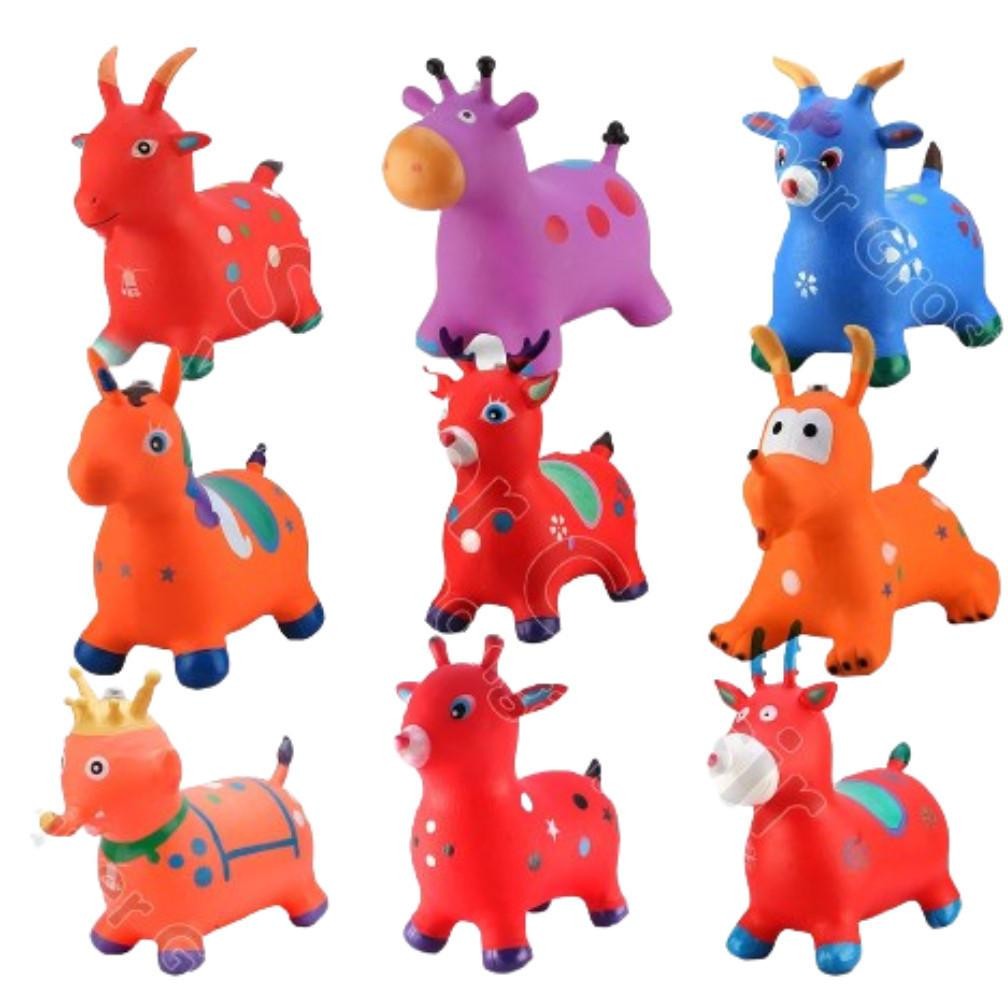 Terlaris | Terbaru | Best Seller | Termurah Mainan Jumping Animal Kuda Kudaan Karet Tunggangan Binat