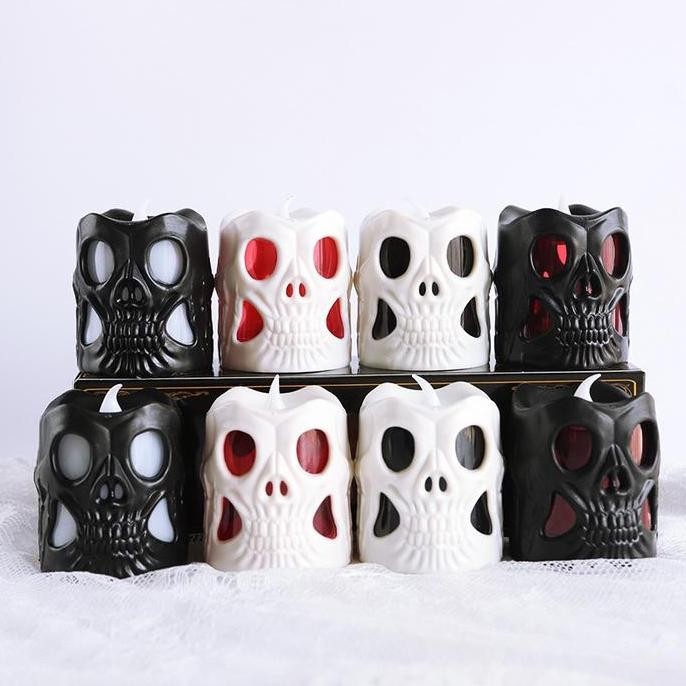 CR - Lampu Skull Tengkorak Dekorasi Halloween Lampu Lilin Mata Nyala Murah TERLARIS