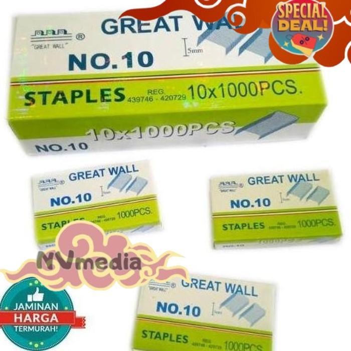 

Ready Stock Trend Isi Staples Great Wall No.10 Original (1 Pak Isi 10 Box) Trend