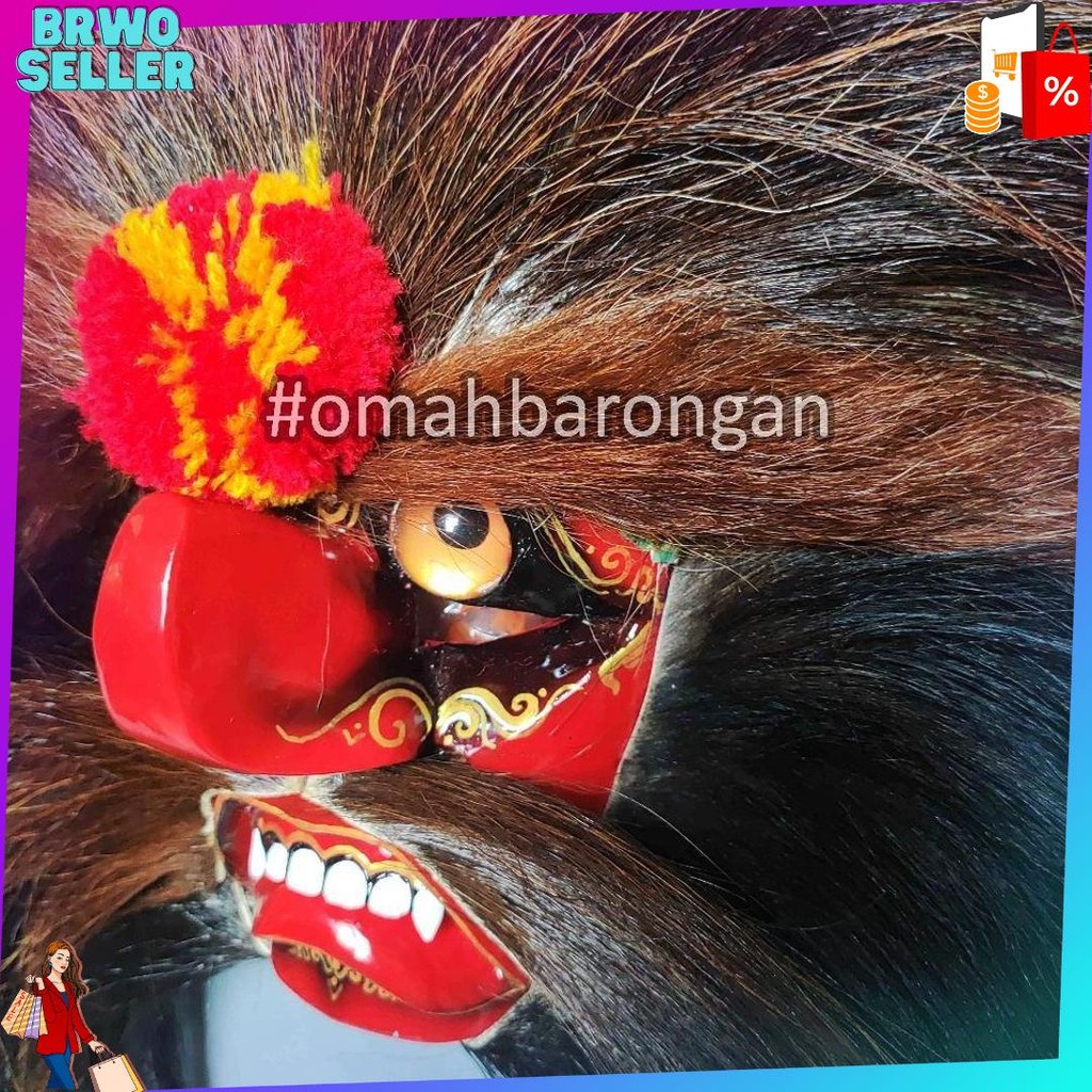 Topeng Ganongan Premium Full Bulu Kuda Asli Rambut Nyulak New