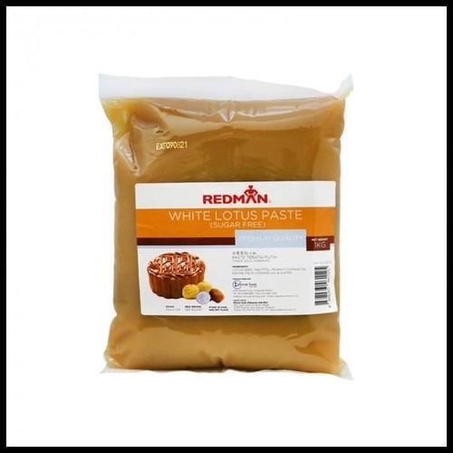 

HOT SALE! Redman Mooncake Filling White Lotus Less Sweet 1kg moon cake paste isian kue bulan