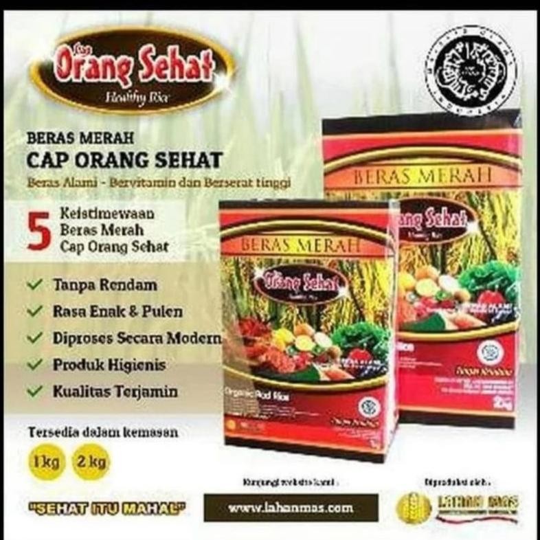 Beras Merah Cap Orang Sehat 5 Kg.