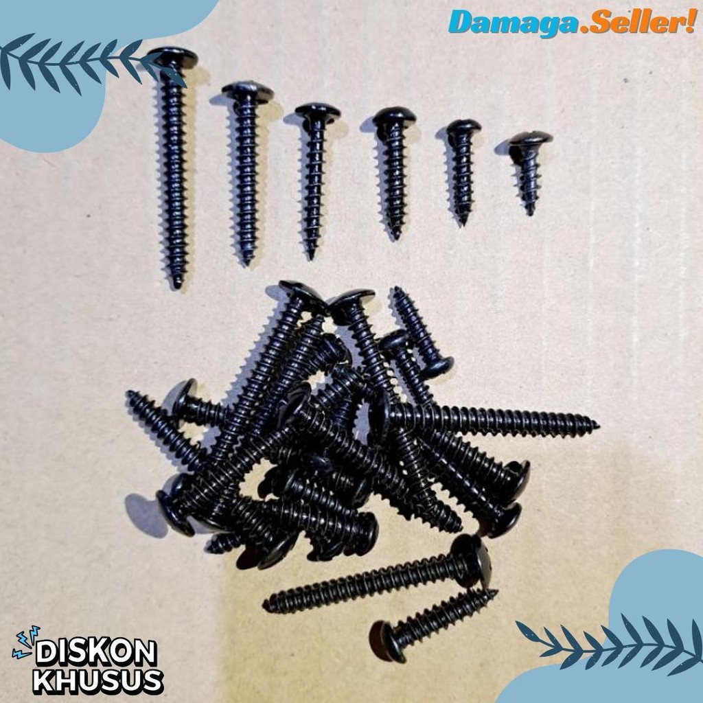 Lagi Diskon Nih 10Pcs Baut Sekrup 4Mm Sekrup Speaker / Grill Box Speaker Hitam