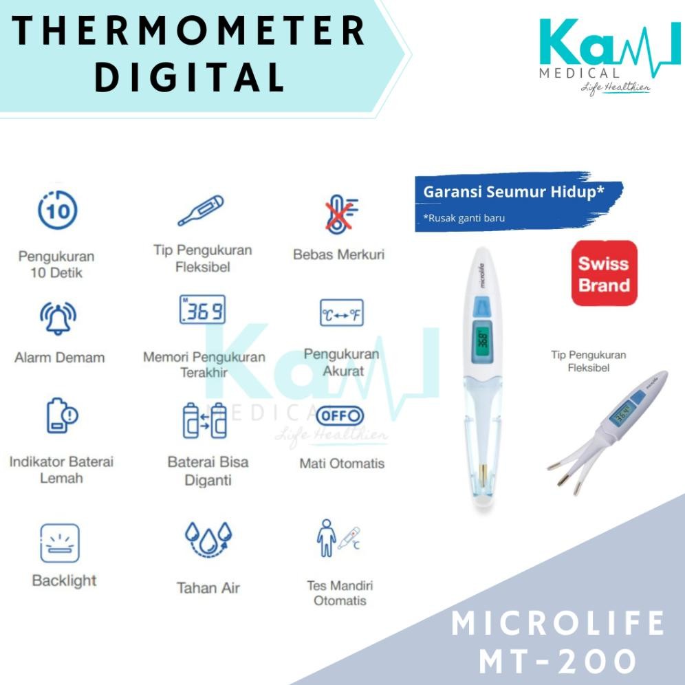 Microlife Thermometer Digital MT-200 | Alat Ukur Suhu Badan | Pengukur Termparatur Suhu Badan |