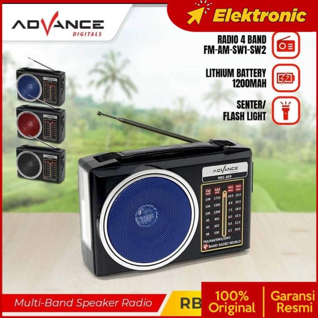 Advance RBS-809 Speaker Radio Jadul + Senter/ Radio Jadul Radio AM/FM/SW bisa di charger
