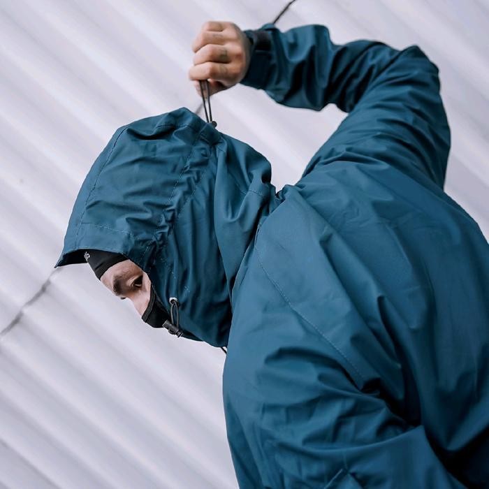 OGO Gns Outdoor Jacket Gropcore Petrol white Caleb Jaket Pria Waterproof  Distro Keren Casual Zipper