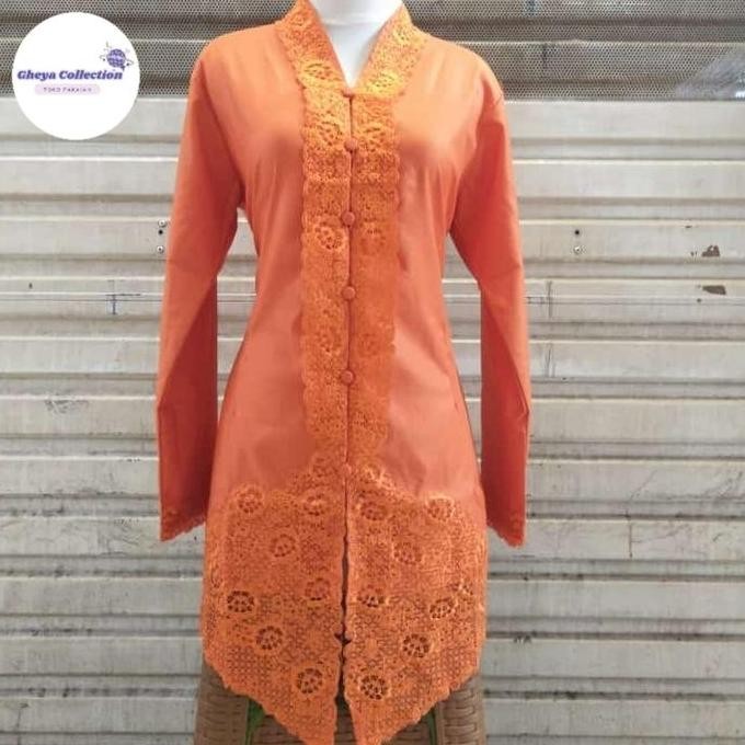 Atasan Kebaya Encim Bordir Polos Katun Toyobo / Kebaya Tradisional Tangan Panjang