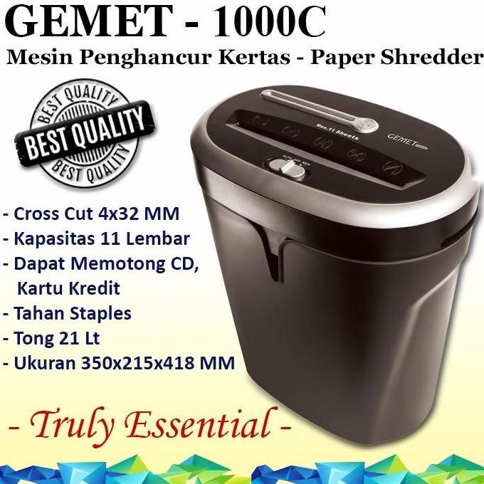 Gemet 000C Mesin penghancur kertas shredder lembar dan hawllett Packard Shredder