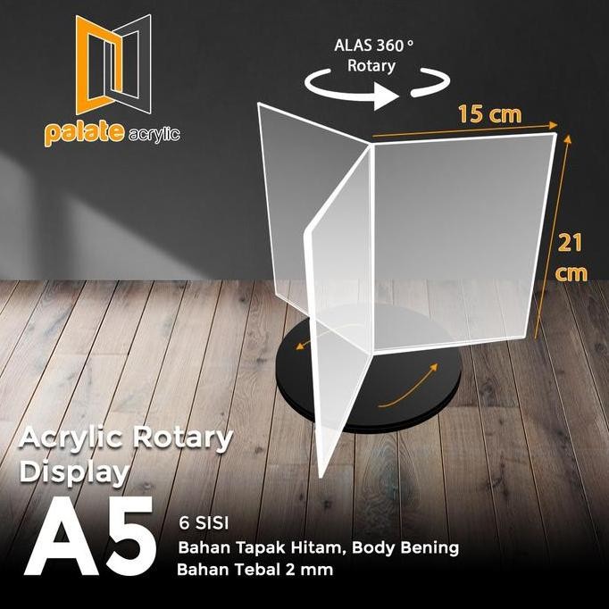 

TERBARU - Akrilik Display Pu / Stand Brosur Meja Pu A 6 Sisi Bintang