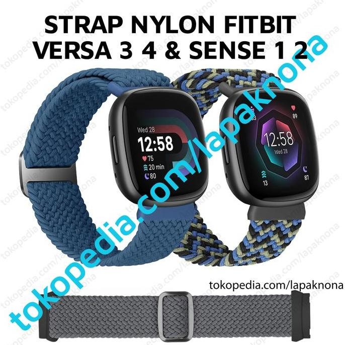 ID Strap Fitbit Versa 4 Sense 2 Watch Nylon Nilon Tali Jam