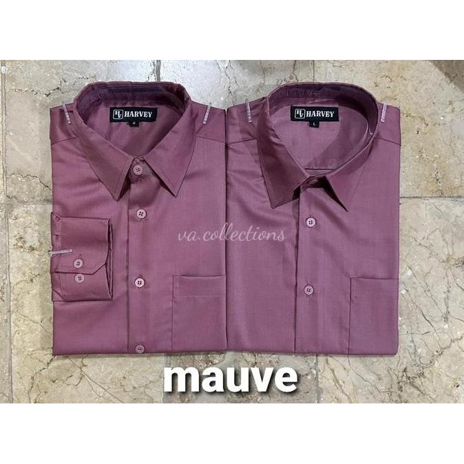 KEMEJA HARVEY - KEMEJA PRIA LENGAN PANJANG / PENDEK WARNA MAUVE EJ