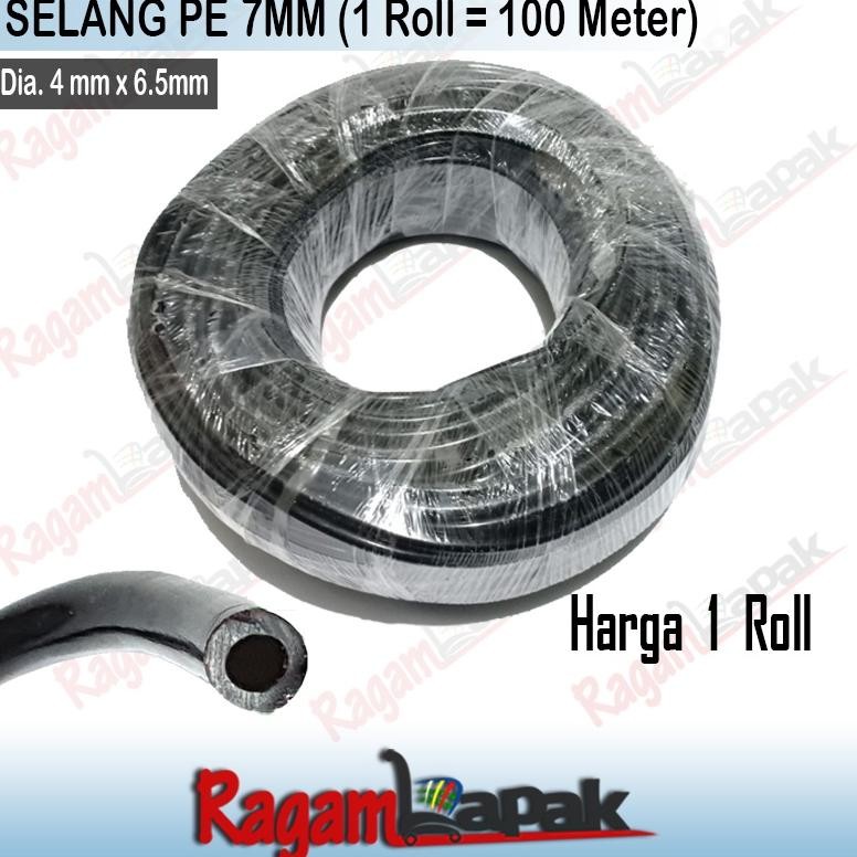 1 Roll (100 mtr) Selang PE 7 mm / Selang PE 4/7 mm / Selang PE 7mm - Fertigasi / Irigasi / Hidroponi