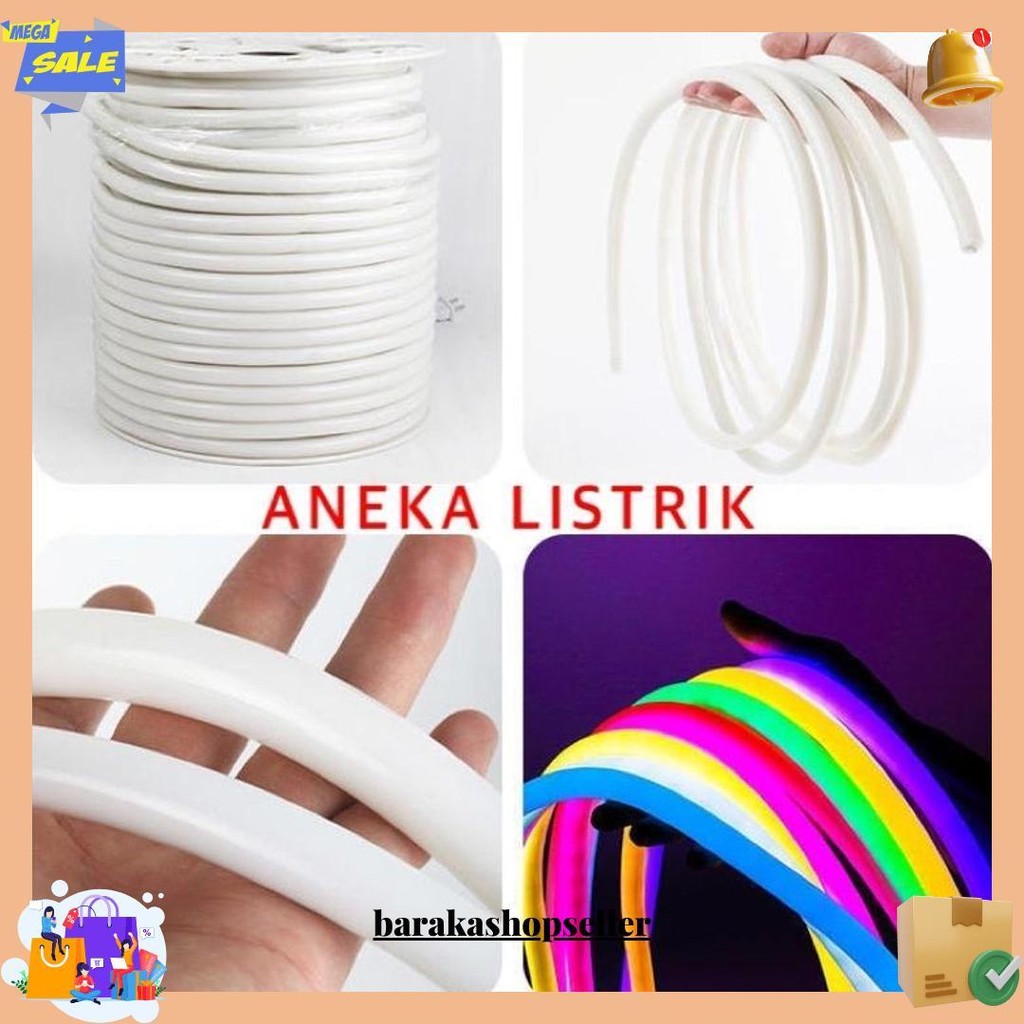 Paket Lampu Strip Led Neon Flex 360 Bulat Waterproof / Neon Flex 360 Derajat Outdoor / Lampu Plafon 