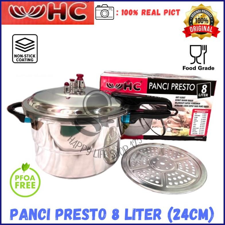 Presto 8 Liter HC / Panci Presto 8ltr+Steamer HC / Panci Presto 8 Liter
