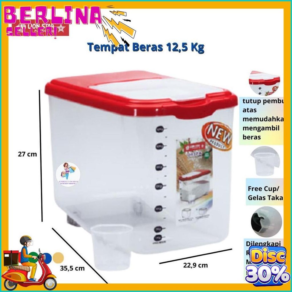 50% Off Kotak Beras Tempat Beras Oriza Rice Box 12,5Kg Rb 17 Lion Star