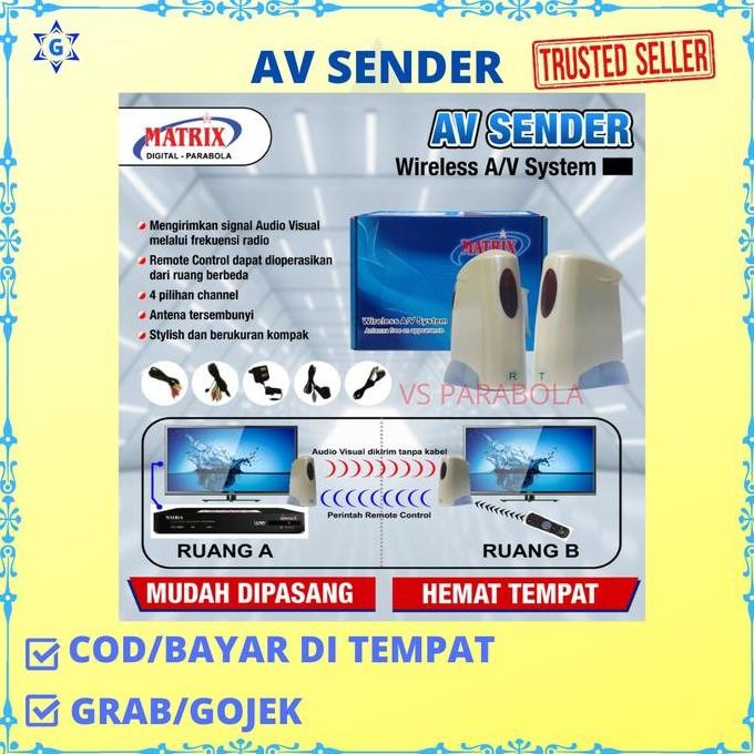 Av Sender Matrix Wireless Remote Extender Sinyal Audio Video Nirkabel