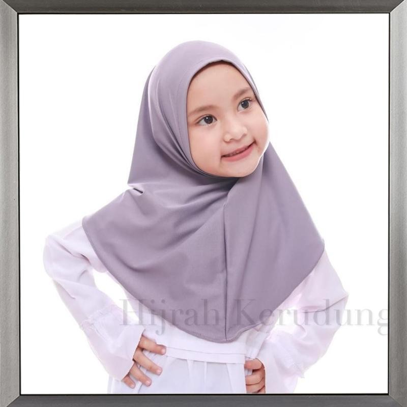 Diskon Gede Jilbab Bergo Malay Non Pet Anak  Usia 3-6 Tahun Jersey Premium EFS-08