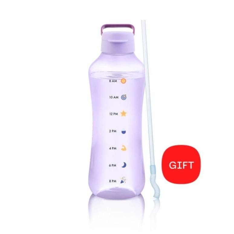 Aquavibe botol minum 2 liter with straw 1Pc UNGU  TUPPERWARE