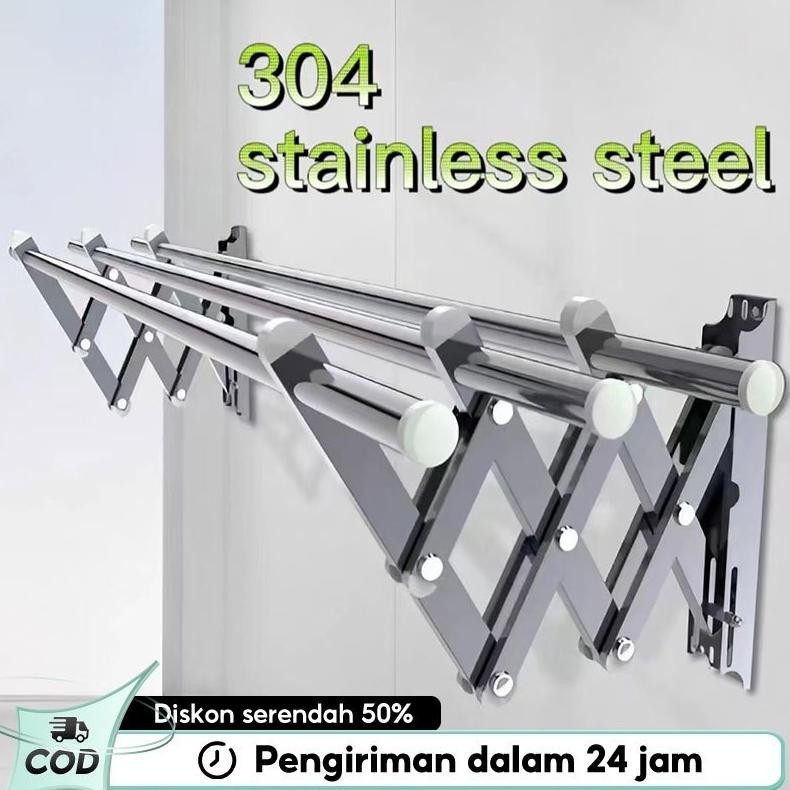 Jemuran Baju Tempel Dinding  - Rak Jemuran Pakaian Basah Lipat Rak Jemuran Jemuran lipat dinding sta