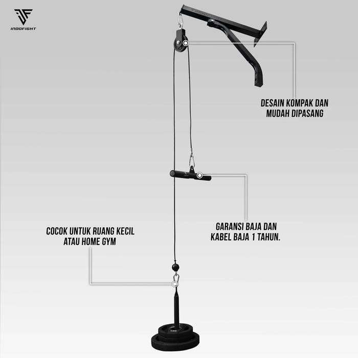 SPID Pulley Lat Pull Down Set Indofight Lat Pull Down Alat Pull Down Katrol Alat Pull Down Di Rumah 
