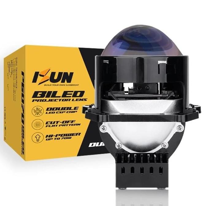 PROMO DISKON - iSUN Lampu Projector BiLED ISUN P6070 Double Rlektor FLAT DC2V/70W