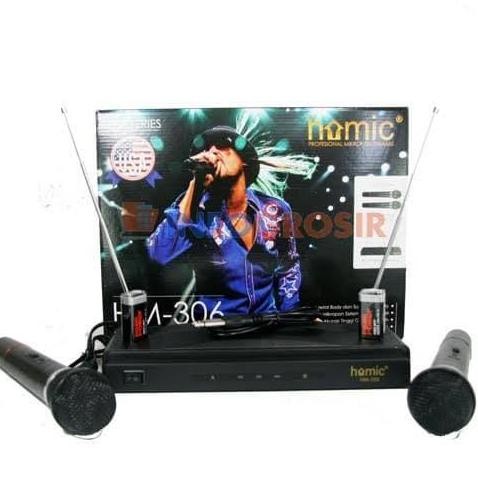Homic Microphone Mic Double Wireless + Receiver Hm-306