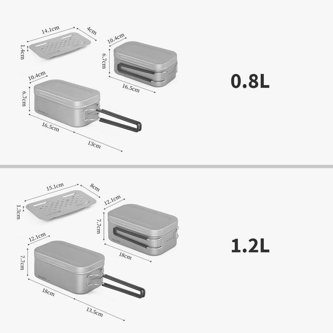 Kotak Makan Ultralight Naturehike CNH22CJ010 Titanium Lunch Box