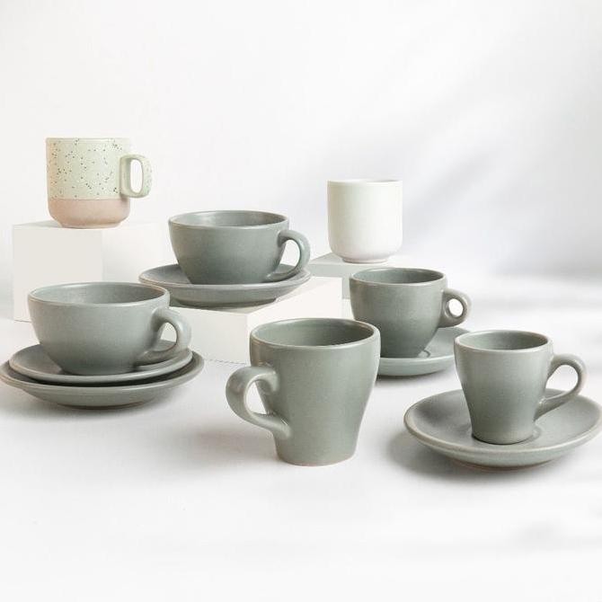 SERO Cappucino Egg Cup & Saucer 180 ml - Cangkir Kopi Keramik - Cappucino Coffee