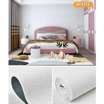 YMN - Wallpaper Linen Foam - Wallpaper Dinding Kamar Tidur - Wallpaper Line 3D - Wallpaper Busa Foam