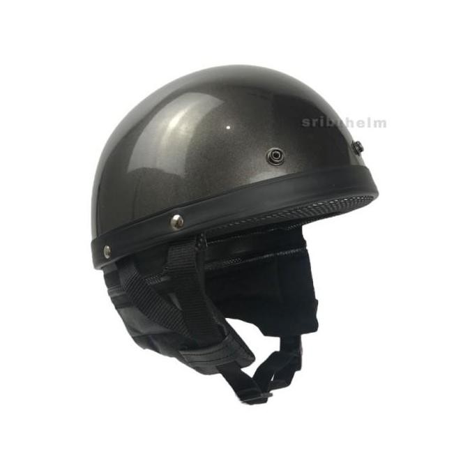 Helm Bogo Retro Vintage Chips Cetok Batok Setengah Kepala Dewasa Polos