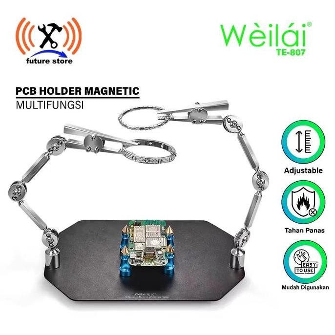WEILAI PENJEPIT PCB & KACA PEMBESAR TE-807 ORIGINAL - PCB HOLDER MULTIFUNGSI - RAGUM JEPIT PCB HOLDE