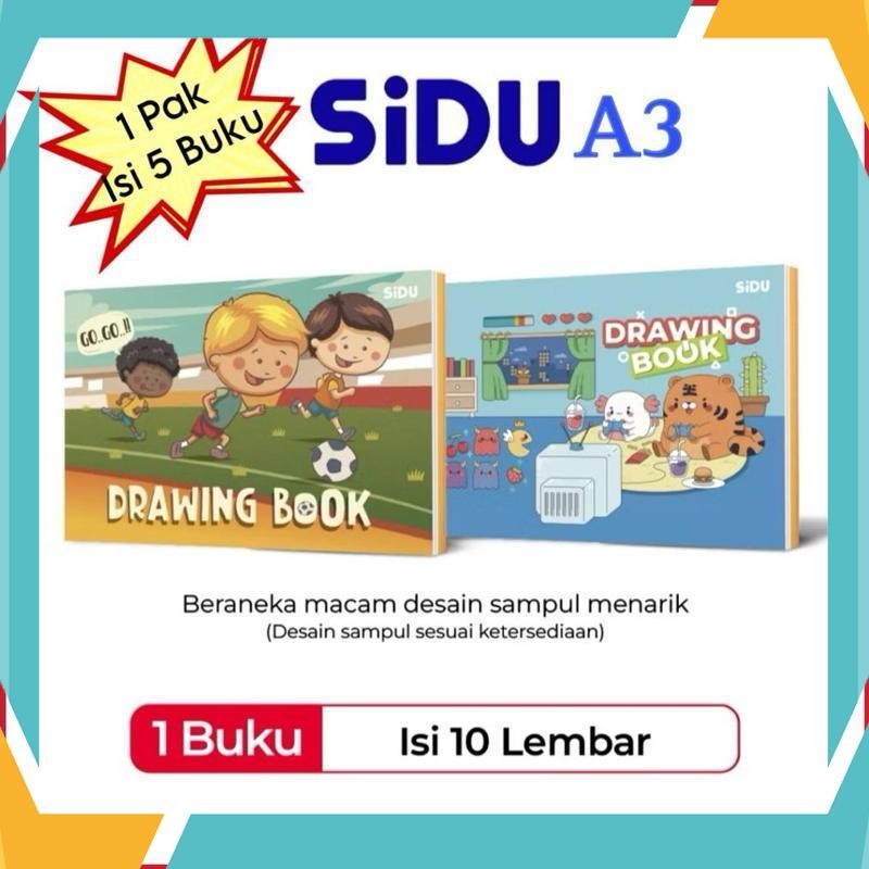 Cuci Gudang BUKU GAMBAR SIDU A3 1 PACK / BUKU MENGGAMBAR A3 SIDU 1PAK 5 BUKU WUE-10