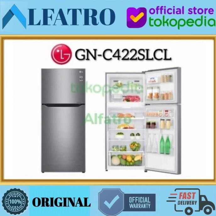 TERBARU - LG KULKAS 2 PINTU INVERTER GNC422SLCL / GN-C422SLCL