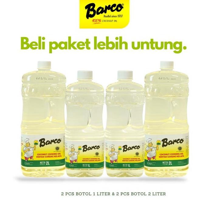 

Promo!! Minyak Kelapa Goreng Barco Botol 1Ltr(2Pcs) + Botol 2Ltr(2Pcs)