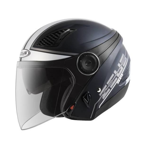 TERLARIS - ZEUS-610 MBLK 0017 SIL | HELM MOTOR HALF FACE | ZEUS | HELM ZEUS SIL
