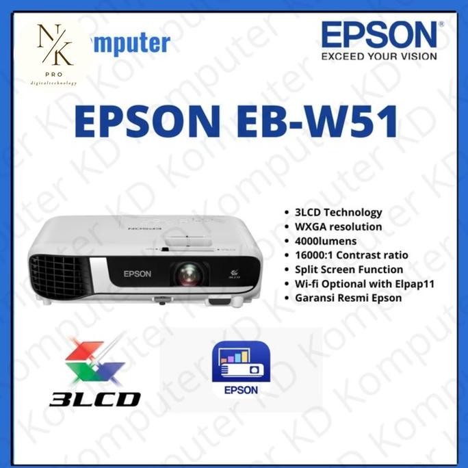 Epson w51 / proyektor epson eb w51 WXGA 4000 lumen