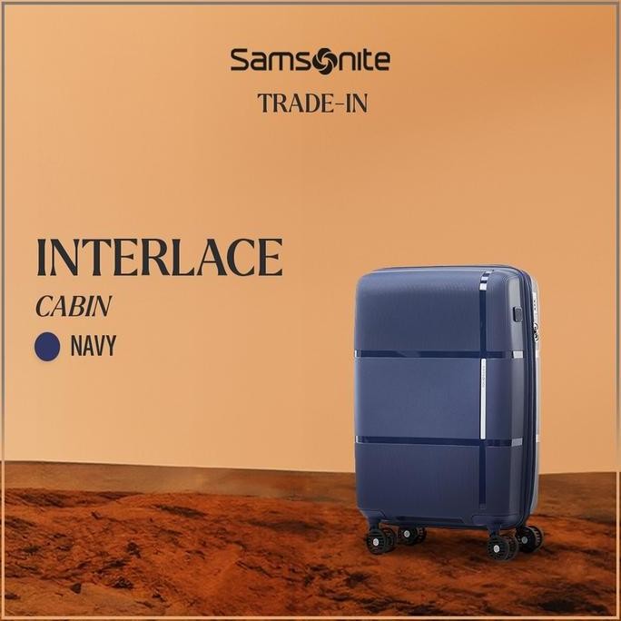 TERBARU - Samsonite Koper Hardcase Interlace Cabin 20 inch Exp V2 - Navy