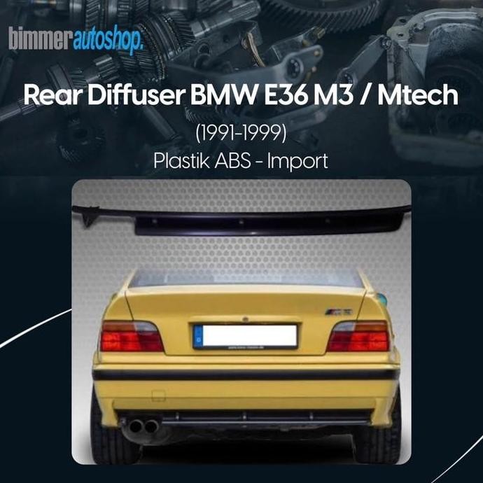 BEBAS ONGKIR - Rear Diffuser Bumper BMW E36 M3/Mtech Double Mufler Plastik Import