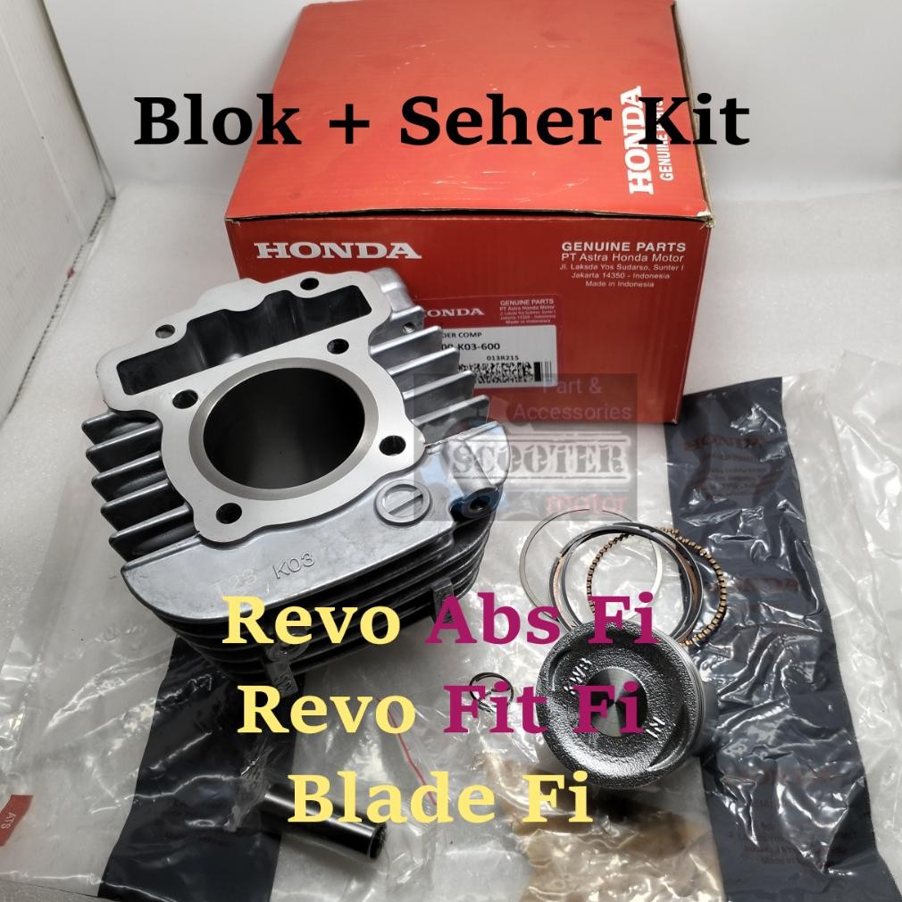 Blok Seher K03 + Piston Kit HONDA REVO FIT INJEKSI BLADE INJEKSI PREISI AWET DAN TIDAK BUNYI ORI ASL