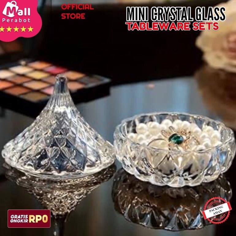 Mall Perabot | Toples Box Kristal | Crystal Candy Jar Glassware | Toples Kaca Mini Cocok Untuk Souve