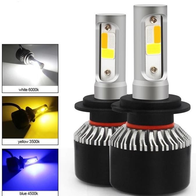 Foglamp Led Mobil H8 H9 H11 4 Warna Kipas Plus Kedip