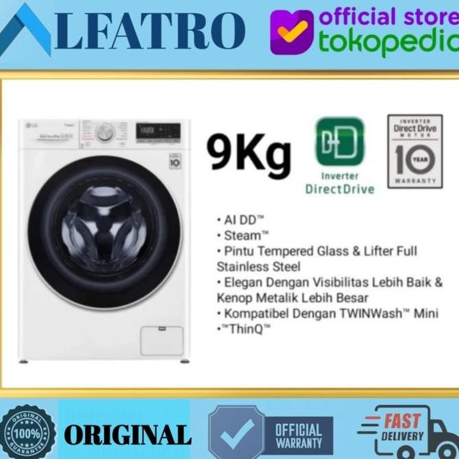 BEBAS ONGKIR - LG MESIN CUCI 9kg FRONT LOADING FV1409S4W DIRECT DRIVE INVERTER FV1409