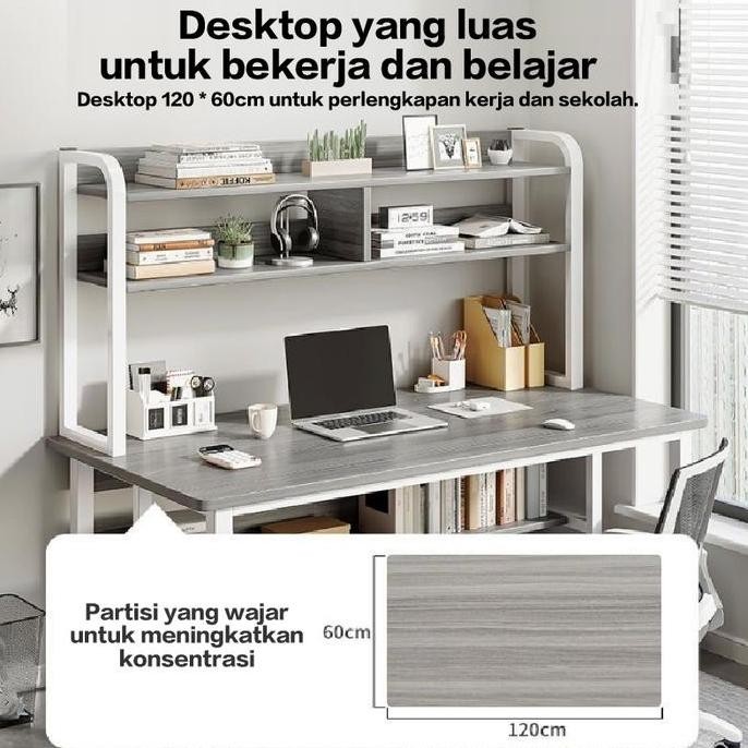 Etife Meja Belajar / Meja Belajar dengan Rak / Meja Belajar Minimalis / Meja Belajar Kayu /Meja Bela