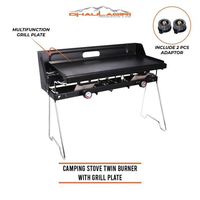 Dhaulagiri Camping Stove Twin Burner with Grill Plate