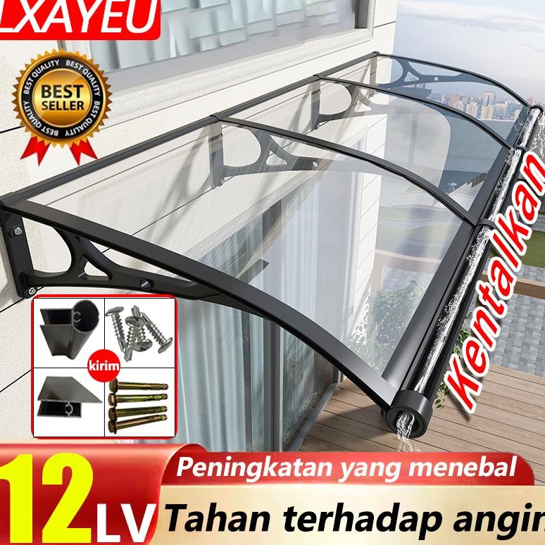 Tahan angin tingkat 12Canopy Kanopi Atap Atap 60*100cm/100*150cm/60*300cm Transparan/Gelap Transpara